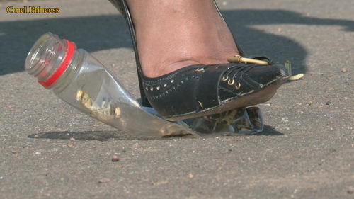 Ladies Crush Locusts Imprisoned Inside Bottle