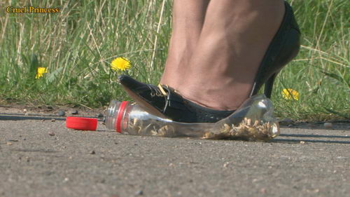 Ladies Crush Locusts Imprisoned Inside Bottle