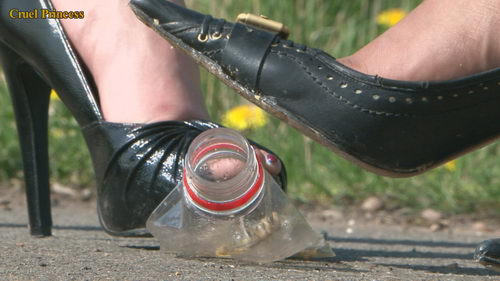 Ladies Crush Locusts Imprisoned Inside Bottle