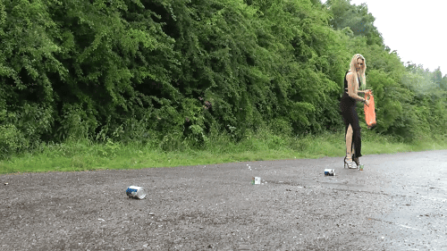 Angel 2 - Crushing Objects with her Range Rover: GirlsLoveCrushing.com
