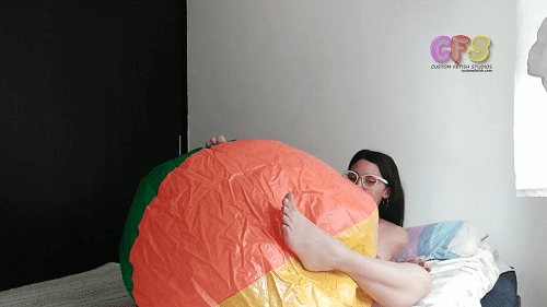 Maribel Inflates Big Beach Ball